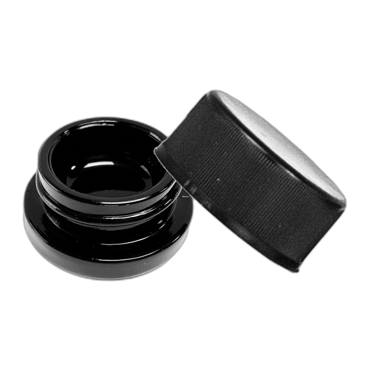 Treated Round Concentrate Jar — Black / Black Lid